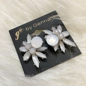 NWT! Pierced white rhinestone statement earrings
